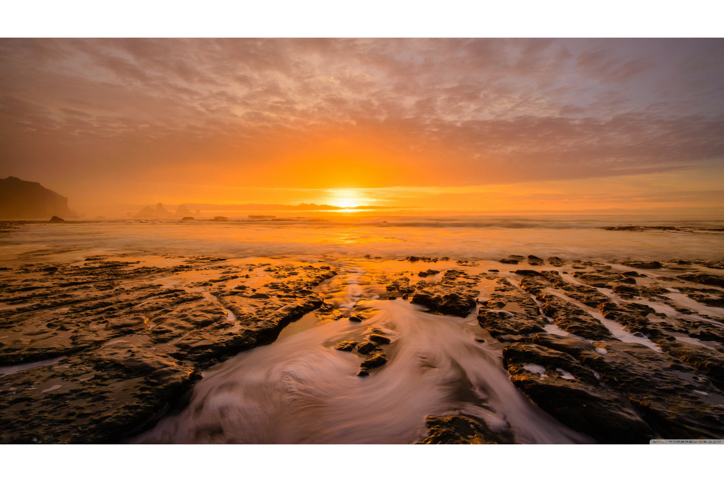 Day Sunset Orange Beach Canvas Art Wall Picture Or Gloss Print