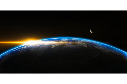 Earth Blue Light Space Globe Sunrise Sunset Canvas Art Wall Picture