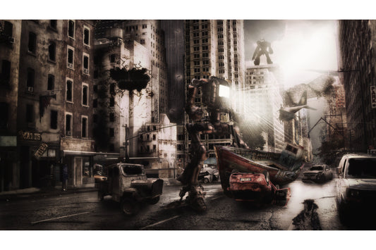 Fantasy City Destruction Canvas Art Wall Picture Or Gloss Print