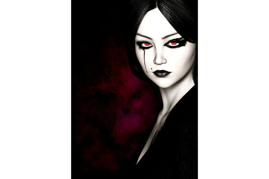 Fantasy Gothic Girl Black Canvas Art Wall Picture Or Gloss Print