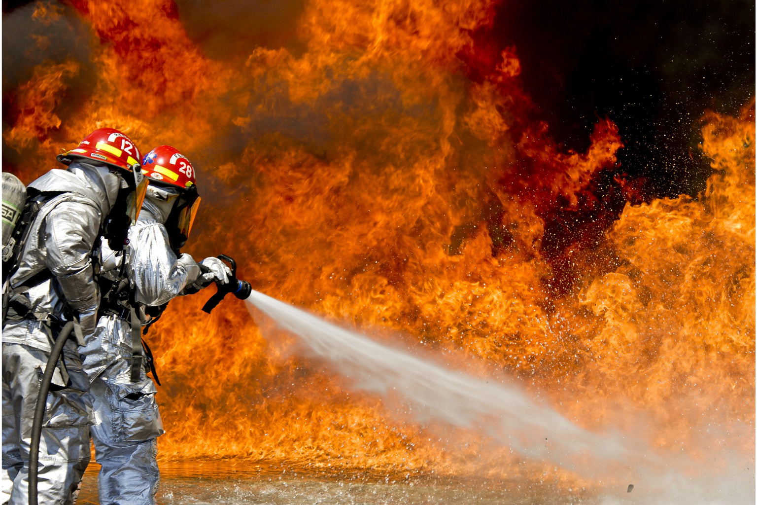 Firefighter Orange Flames Fire Canvas Art Wall Picture Or Gloss Print