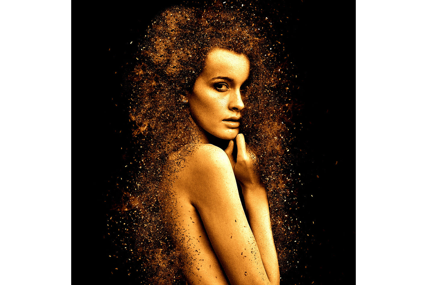 Gold Abstract Woman Spray Canvas Art Wall Picture Or Gloss Print