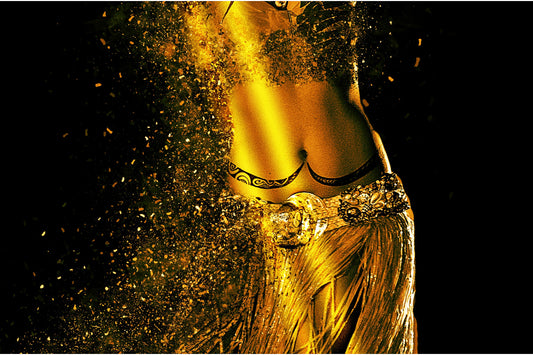 Gold Belly Dancer Abstract Canvas Art Wall Picture Or Gloss Print