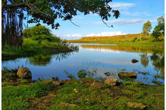 Green Countryside Lake Landscape Canvas Art Wall Picture Or Gloss Print