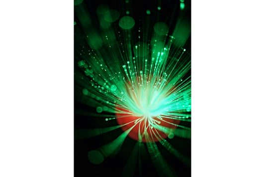 Green Neon Abstract Lights Canvas Art Wall Picture Or Gloss Print