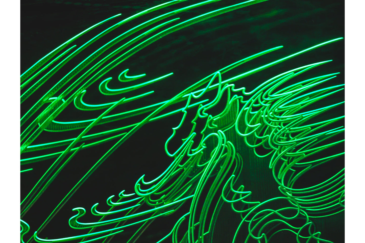 Green Neon Lights Abstract Modern Canvas Art Wall Picture Or Gloss Print