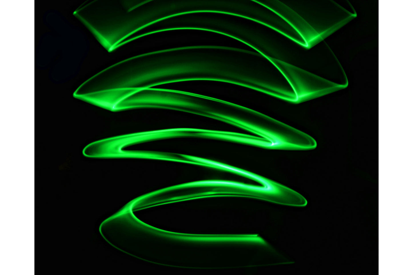 Green Spiral Neon Abstract Canvas Art Wall Picture Or Gloss Print