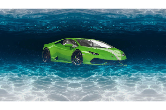 Green Sports Car Cars Lamborghini Canvas Art Wall Picture Or Gloss Print