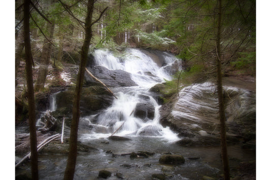 Green Trees Forest Woods Waterfall Canvas Art Wall Picture Or Gloss Print