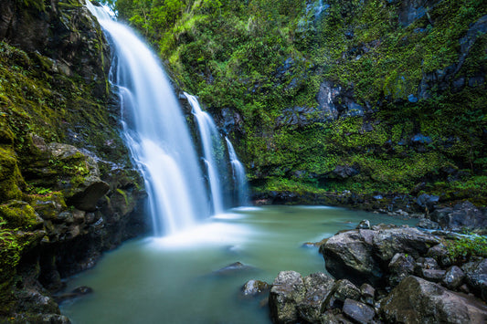 Green Waterfalls Canvas Art Wall Picture Or Gloss Print