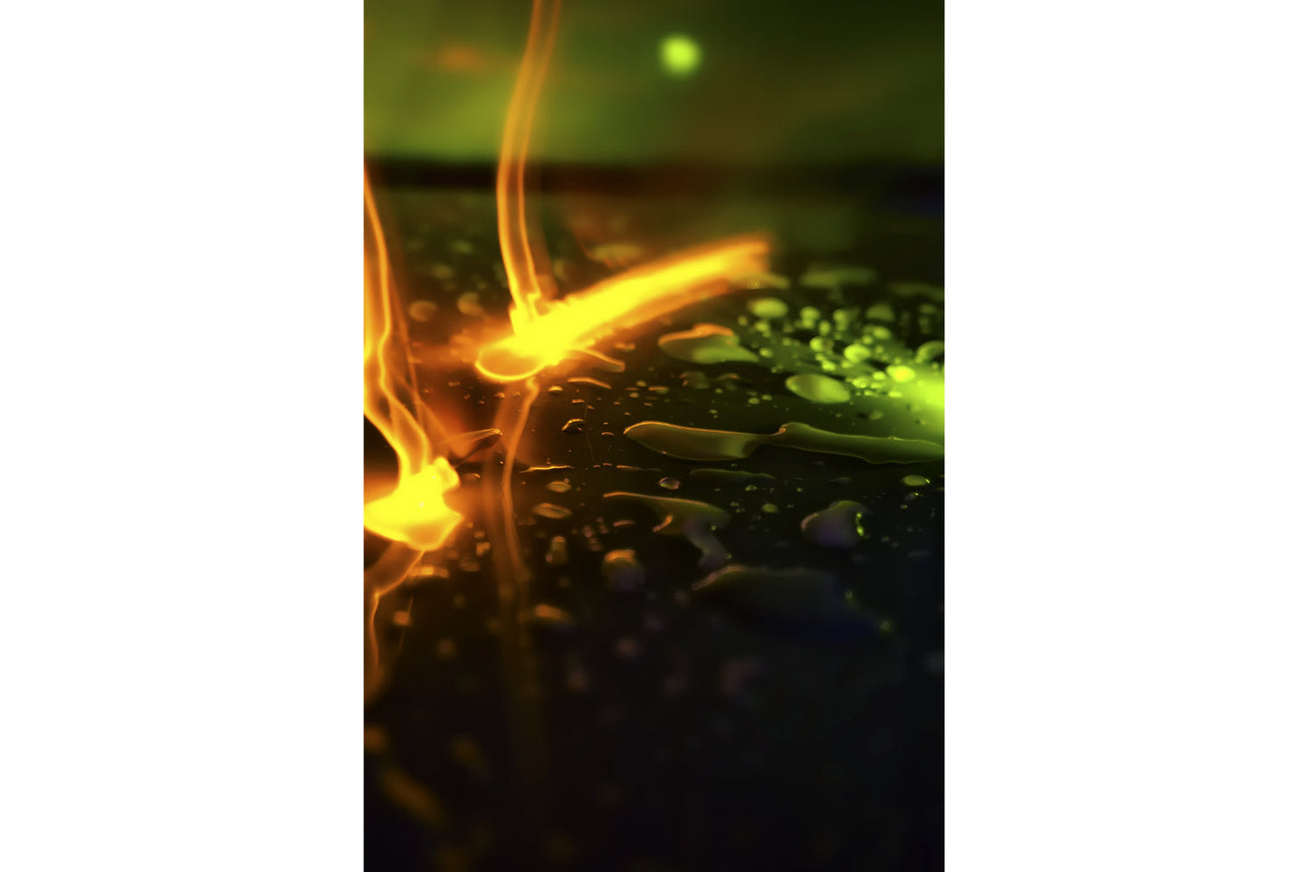 Green Yellow Modern Abstract Water Drop Canvas Art Wall Picture Or Gloss Print