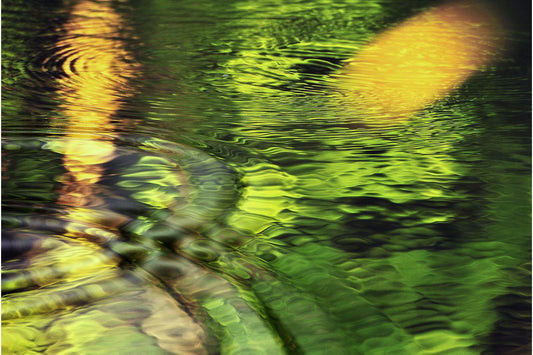 Green Yellow Water Ripple Abstract Canvas Art Wall Picture Or Gloss Print