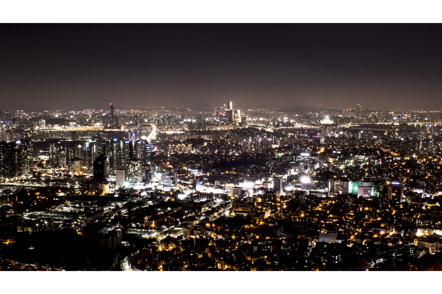 Grey City Night Lights Cityscape Canvas Art Wall Picture Or Gloss Print