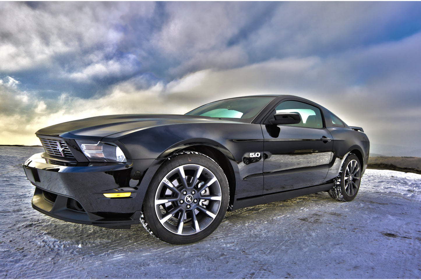 Grey Ford Mustang Classic Car Cars Canvas Art Wall Picture Or Gloss Print