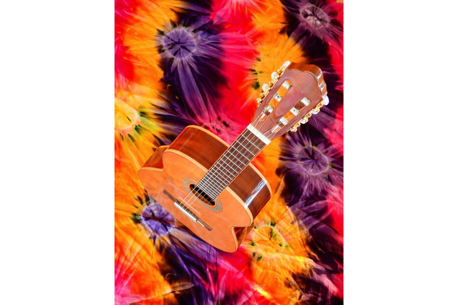 Guitar Music Purple Orange Abstract Canvas Art Wall Picture Or Gloss Print