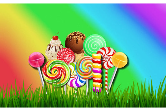 Ice Cream Sweets Colourful Canvas Art Wall Picture Or Gloss Print