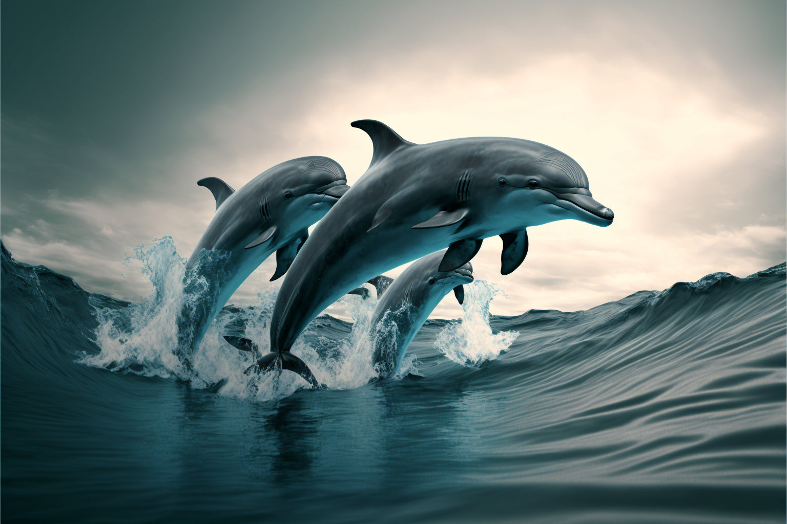 Ikon_Dolphins_Ebc45Fac-Bf8C-4523-B1Aa-Bd7C3087048A Canvas Art Wall Picture