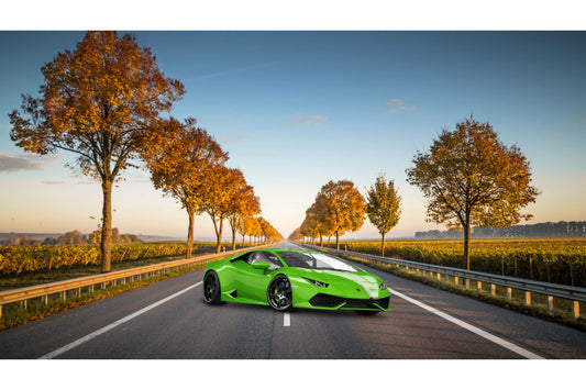 Lamborghini Green Sports Car Cars Canvas Art Wall Picture Or Gloss Print