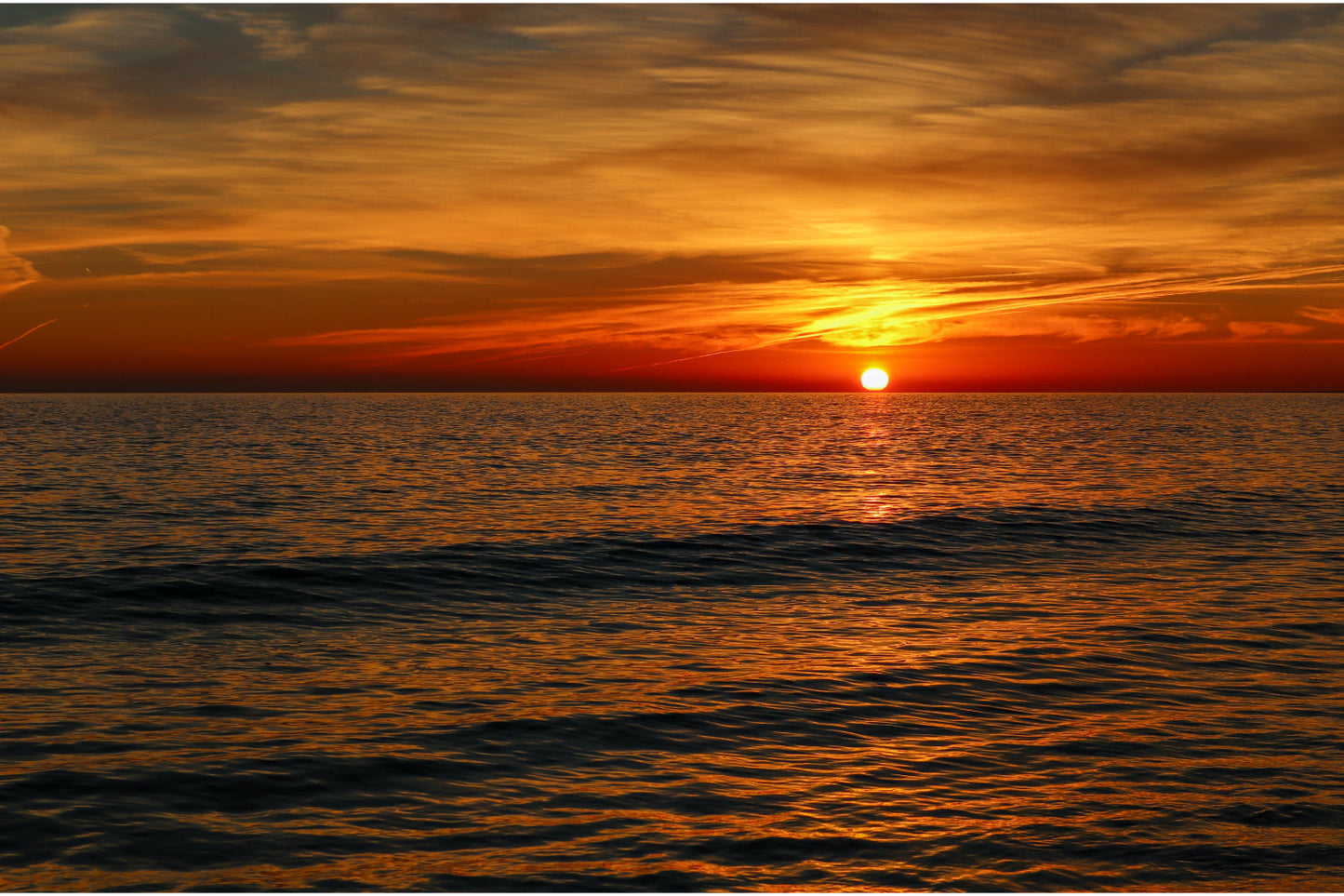 Landscape Sunset Orange Sea Canvas Art Wall Picture Or Gloss Print