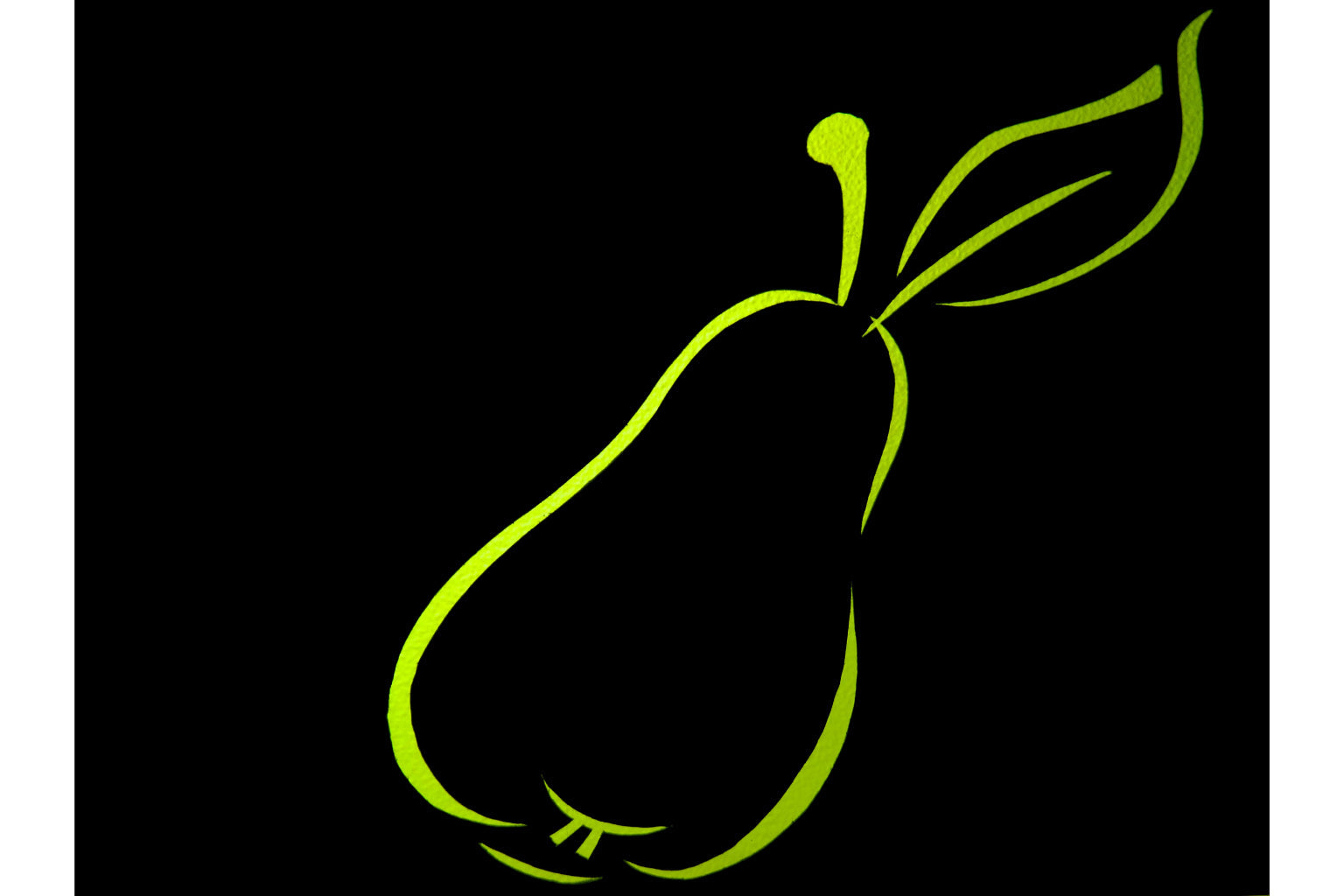 Lime Green Black Pear Fruit Abstract Canvas Art Wall Picture Or Gloss Print