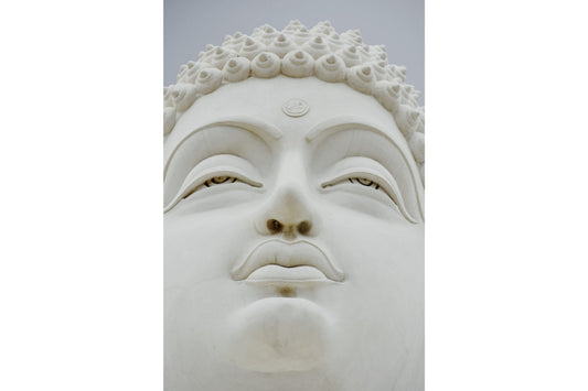 Lord Buddha Statue White Canvas Art Wall Picture Or Gloss Print