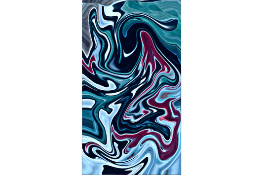 Molten Teal Blue Purple Abstract Modern Canvas Art Wall Picture Or Gloss Print