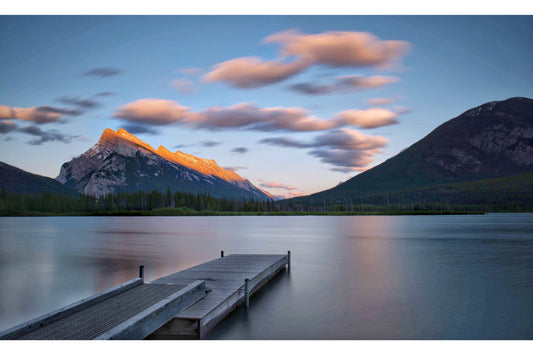 Mountain Lake Jetty Landscape Canvas Art Wall Picture Or Gloss Print