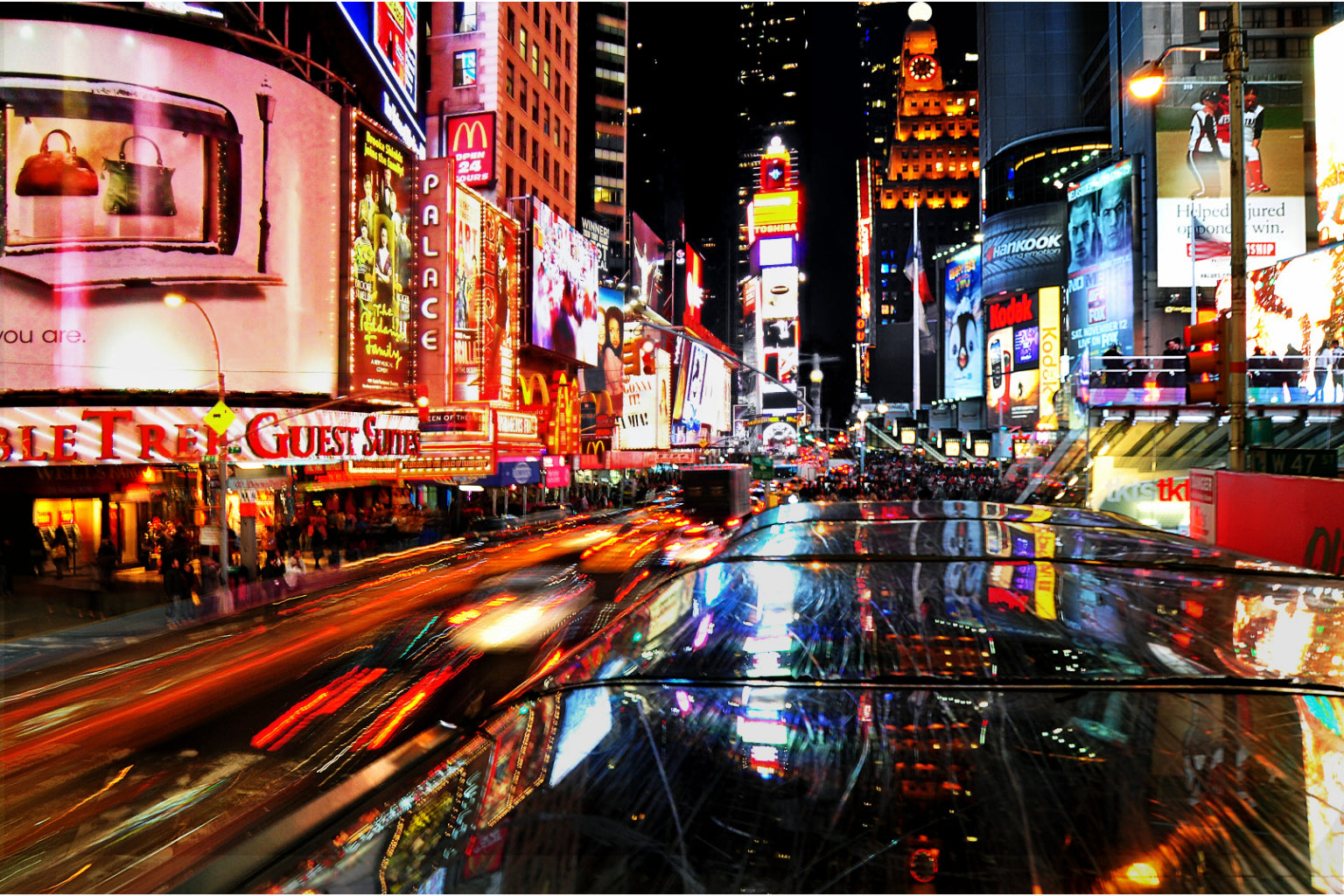 New York City Cityscape Night Lights Canvas Art Wall Picture Or Gloss Print