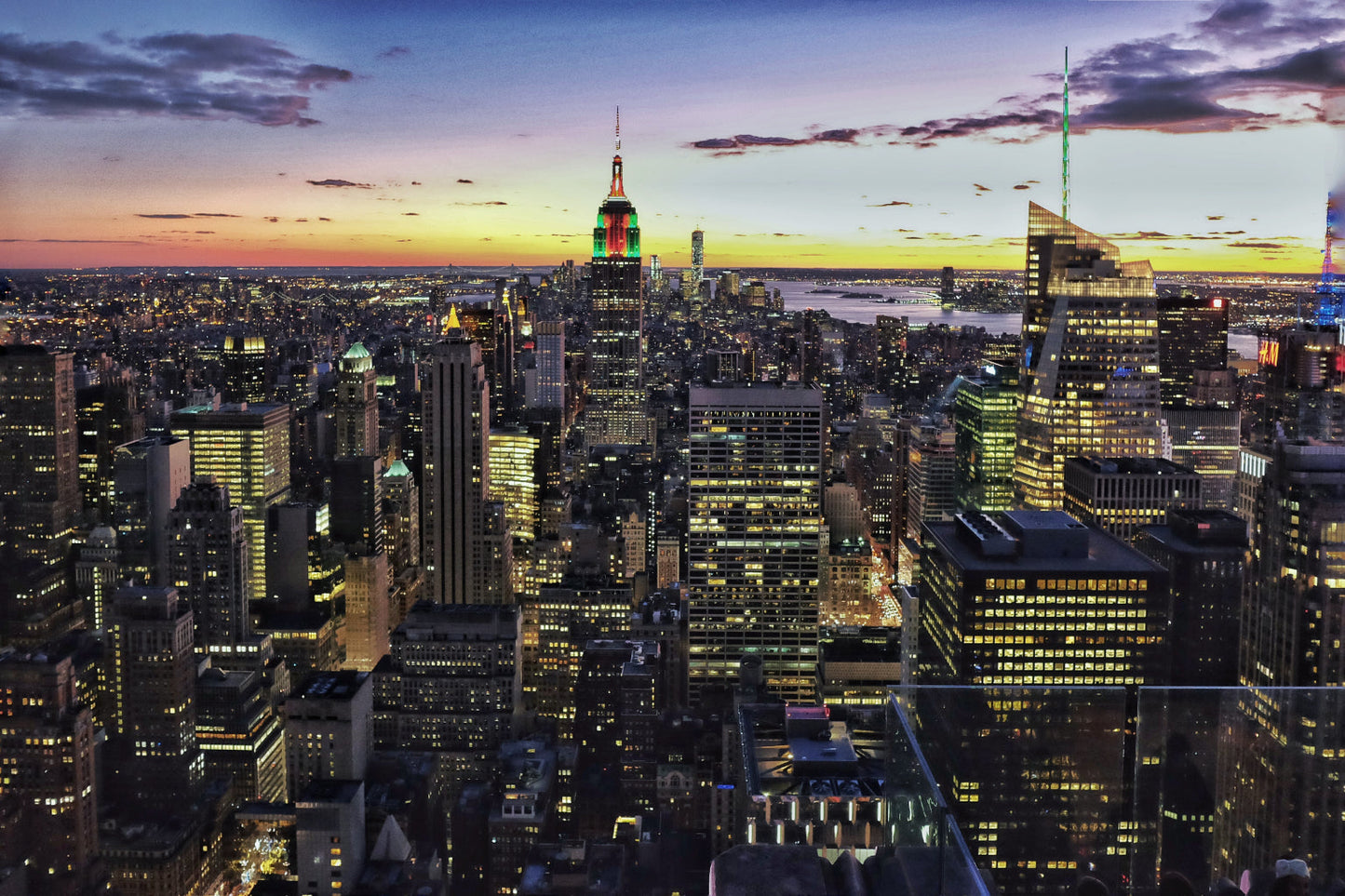 New York City Lights Cityscape Canvas Art Wall Picture Or Gloss Print