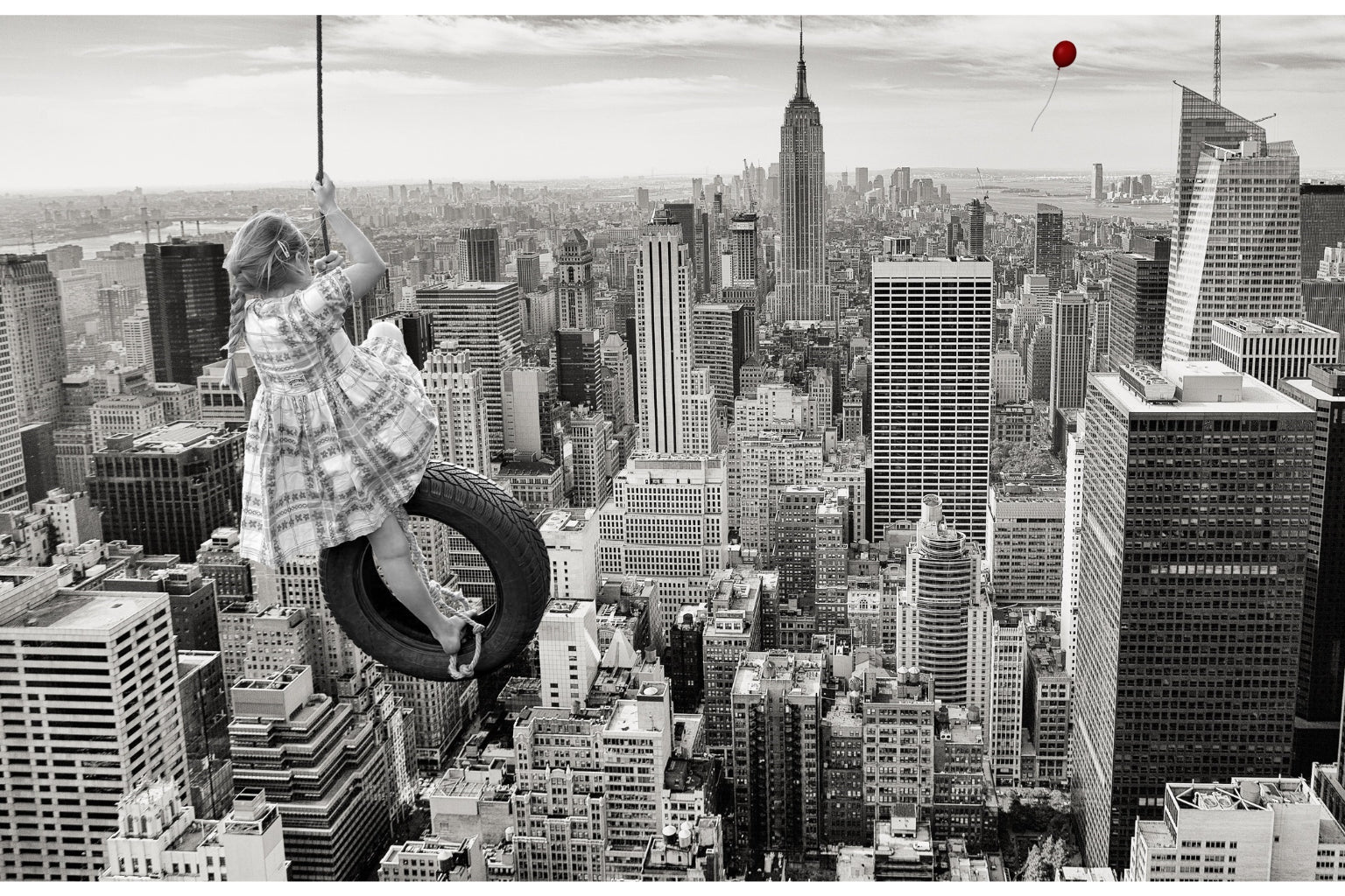 New York City Swing Black White Cityscape Canvas Art Wall Picture Or Gloss Print