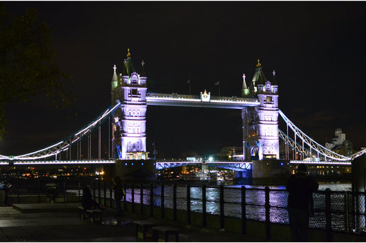 Night Lights London Tower Bridge Cityscape Canvas Art Wall Picture Or Gloss Print