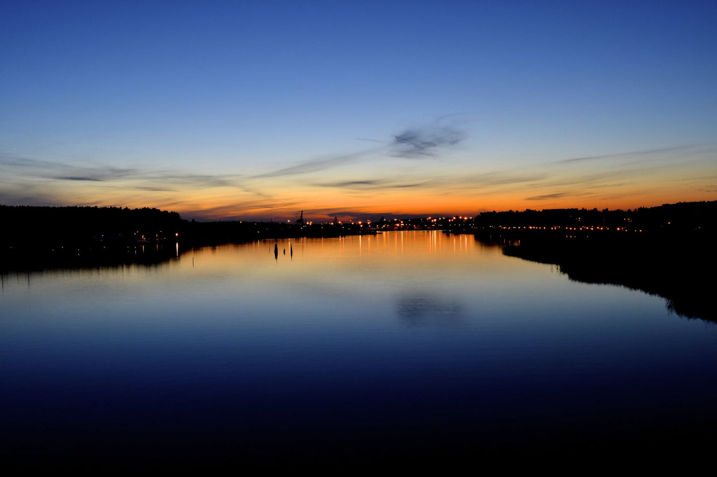 Orange Blue Sunset Lake Sunrise Canvas Art Wall Picture Or Gloss Print