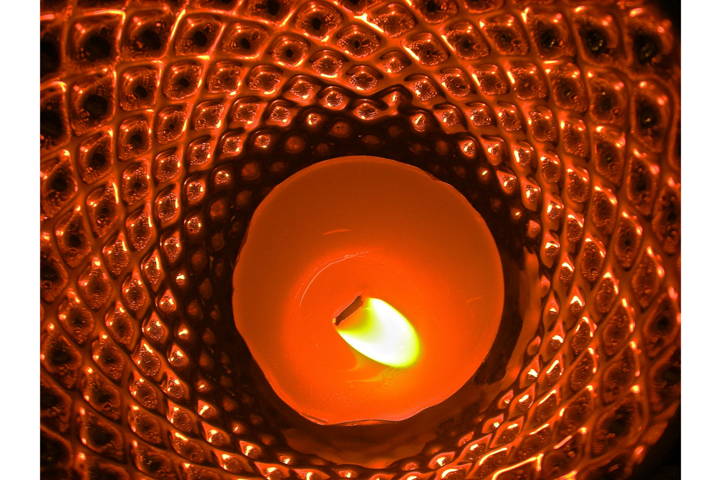 Orange Burning Candle Flame Canvas Art Wall Picture Or Gloss Print