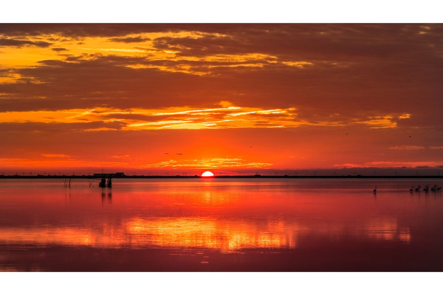 Orange Sunset Waters Landscape Canvas Art Wall Picture Or Gloss Print