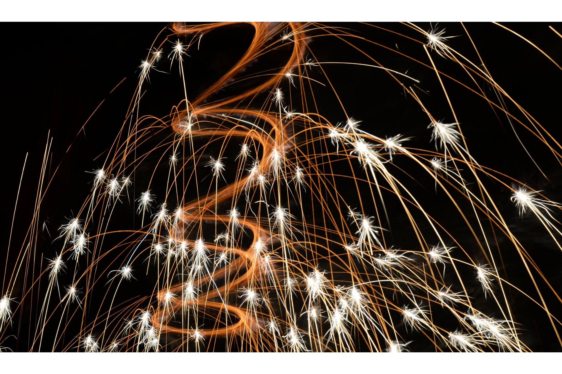 Orange White Fireworks Spray Lights Canvas Art Wall Picture Or Gloss Print