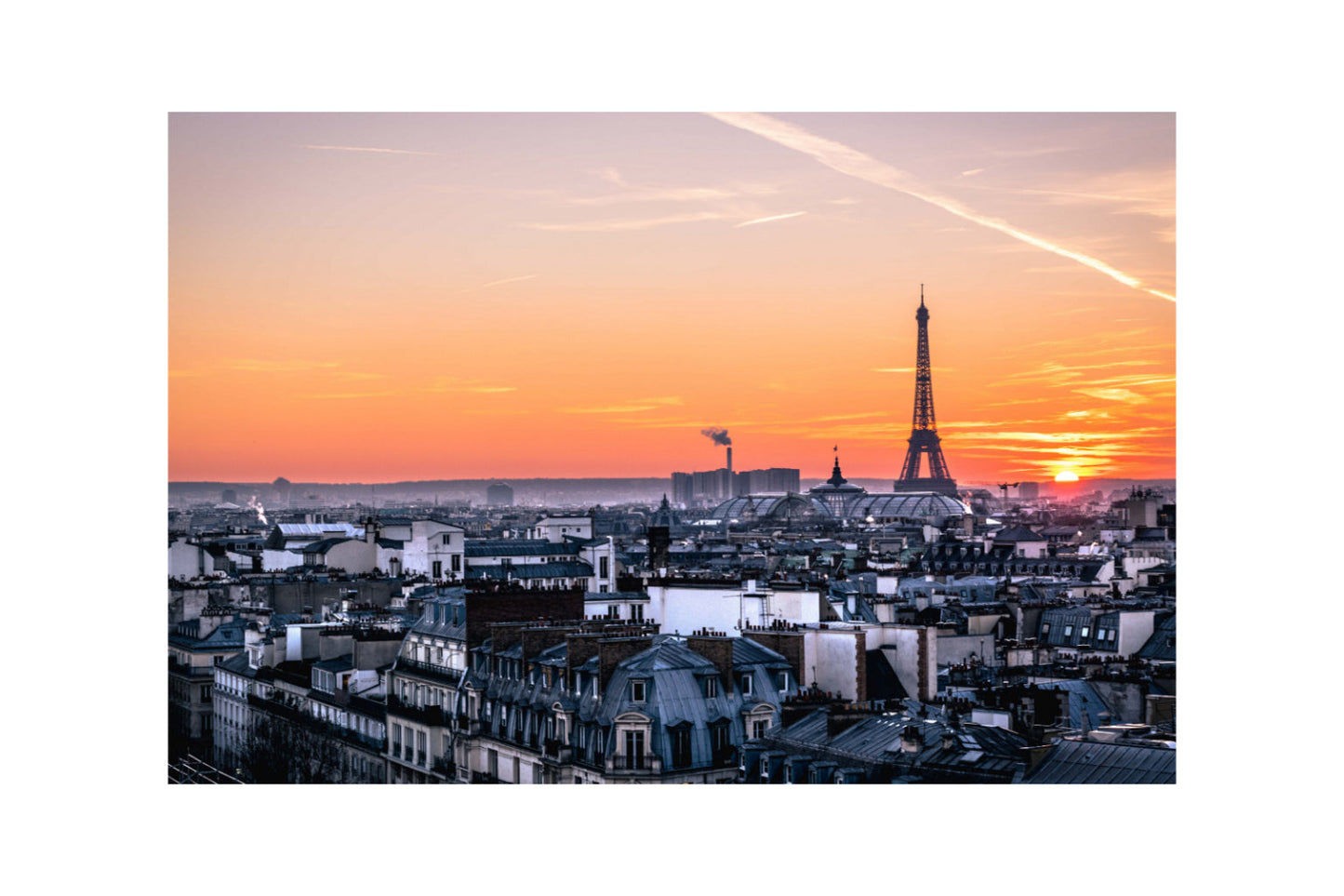 Paris City Eiffel Tower Sunset Sunrise Canvas Art Wall Picture Or Gloss Print