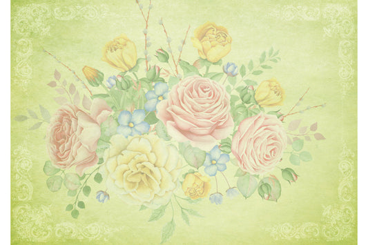 Pastel Fade Roses Flowers Pink Green Canvas Art Wall Picture Or Gloss Print