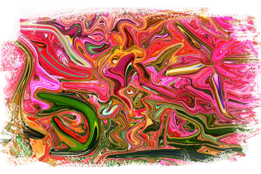 Pink Green Abstract Swirl Pattern Canvas Art Wall Picture Or Gloss Print