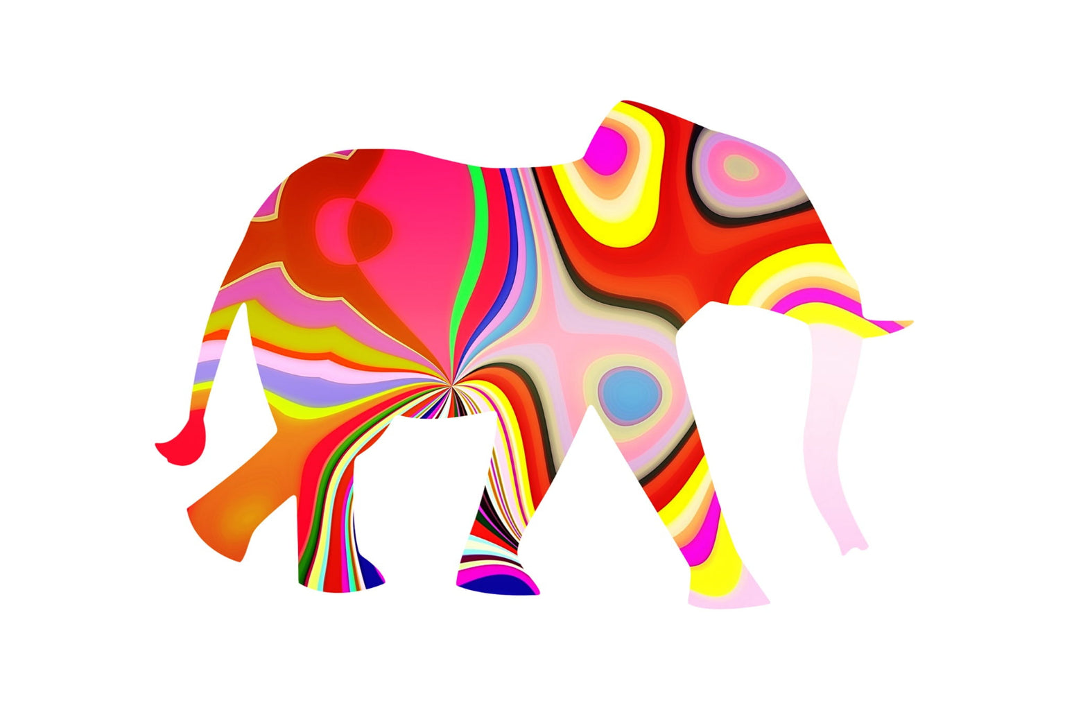 Pink Red Multicolored Abstract Elephant Canvas Art Wall Picture Or Gloss Print