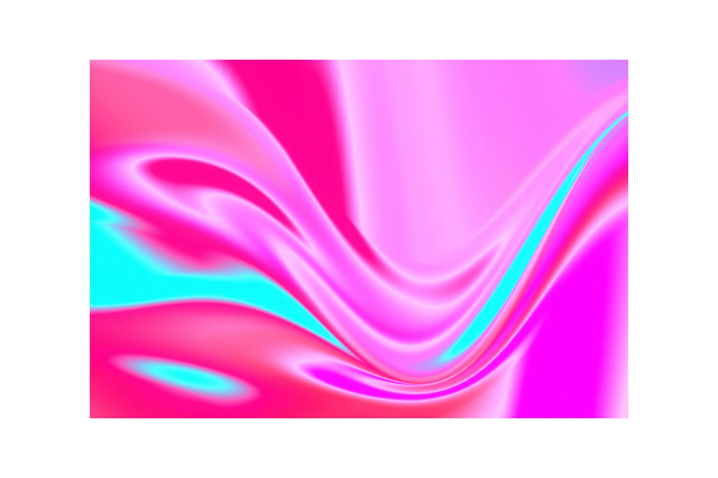 Pink Turquoise Blue Waves Abstract Canvas Art Wall Picture Or Gloss Print