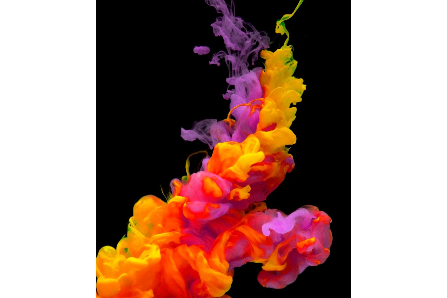 Purple Ink Drop Orange Yellow Abstract Canvas Art Wall Picture Or Gloss Print