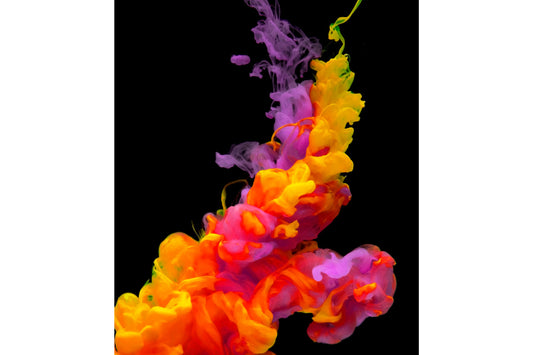 Purple Ink Drop Orange Yellow Abstract Canvas Art Wall Picture Or Gloss Print