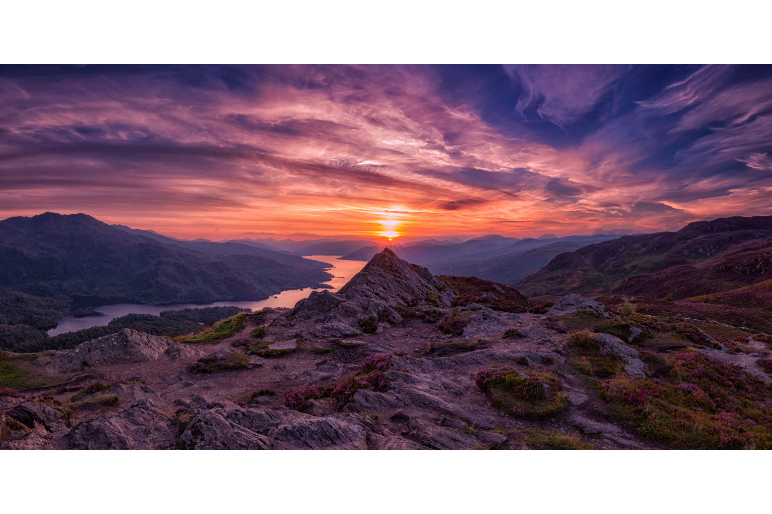 Purple Mountain Landscape Sunset Sunrise Canvas Art Wall Picture Or Gloss Print