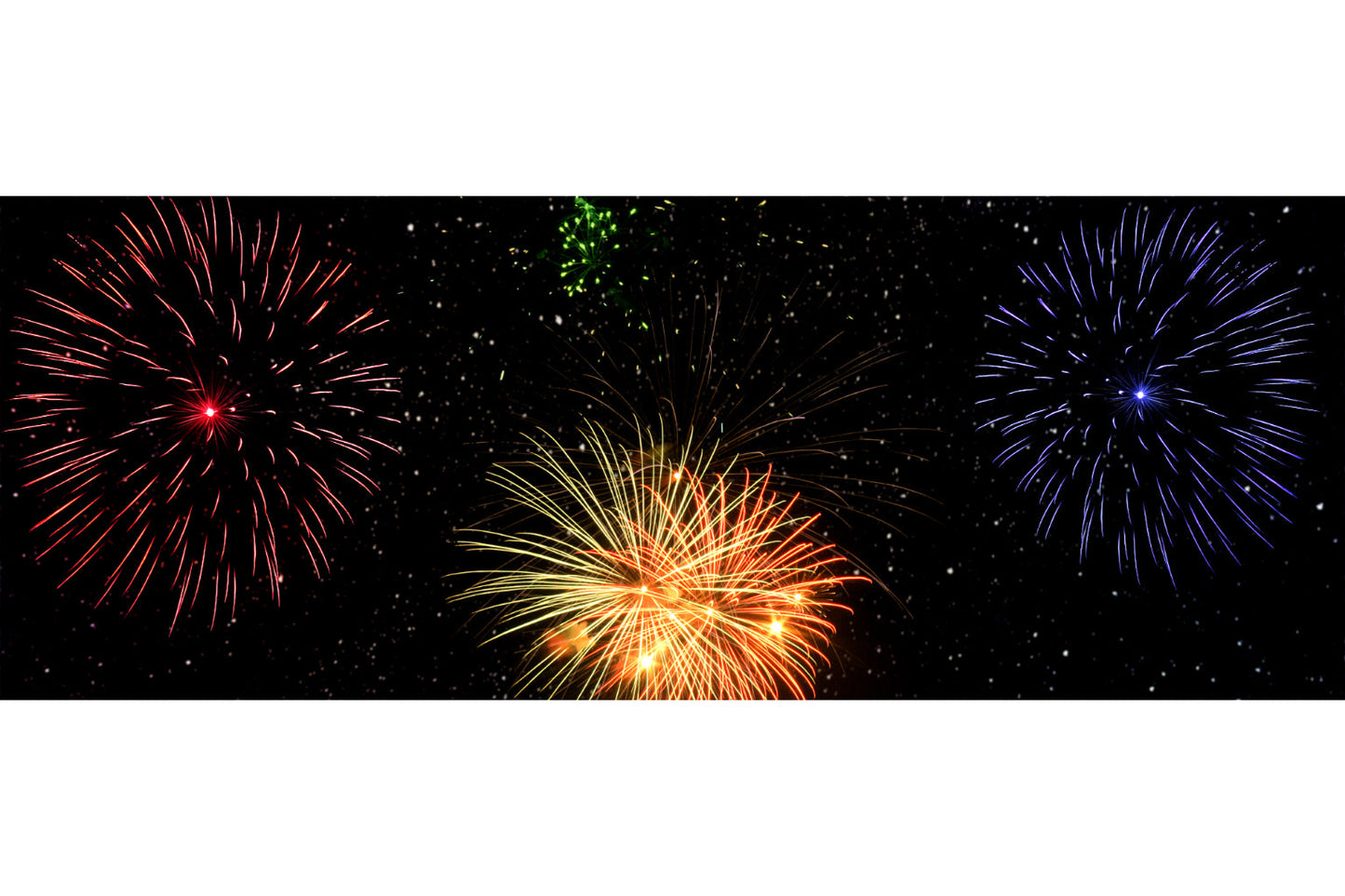 Purple Orange Red Green Fireworks Canvas Art Wall Picture Or Gloss Print