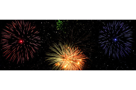 Purple Orange Red Green Fireworks Canvas Art Wall Picture Or Gloss Print