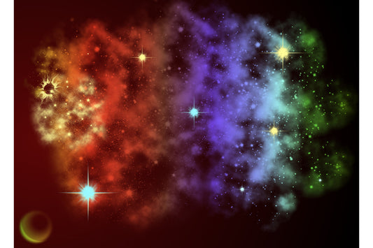 Purple Red Green Space Galaxy Stars Canvas Art Wall Picture Or Gloss Print