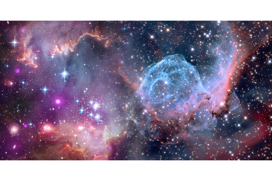 Purple Teal Blue Space Galaxy Sky Stars Canvas Art Wall Picture Or Gloss Print