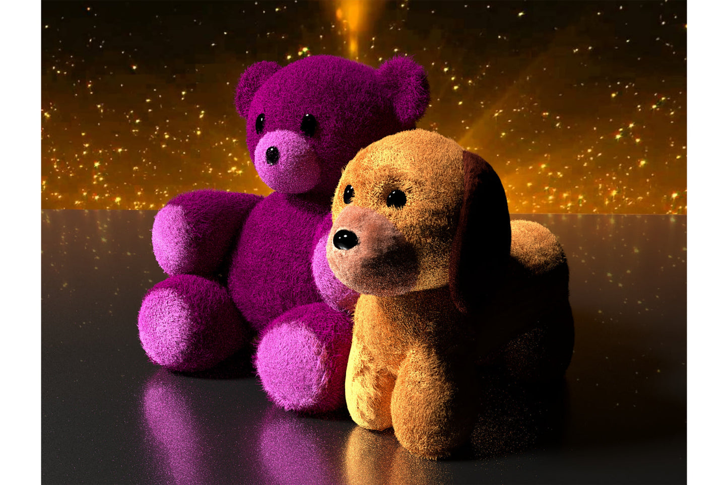 Purple Teddy Bear Canvas Art Wall Picture Or Gloss Print