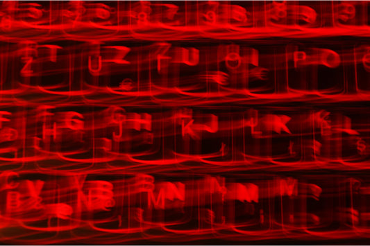 Red Abstract Letter Lights Canvas Art Wall Picture Or Gloss Print