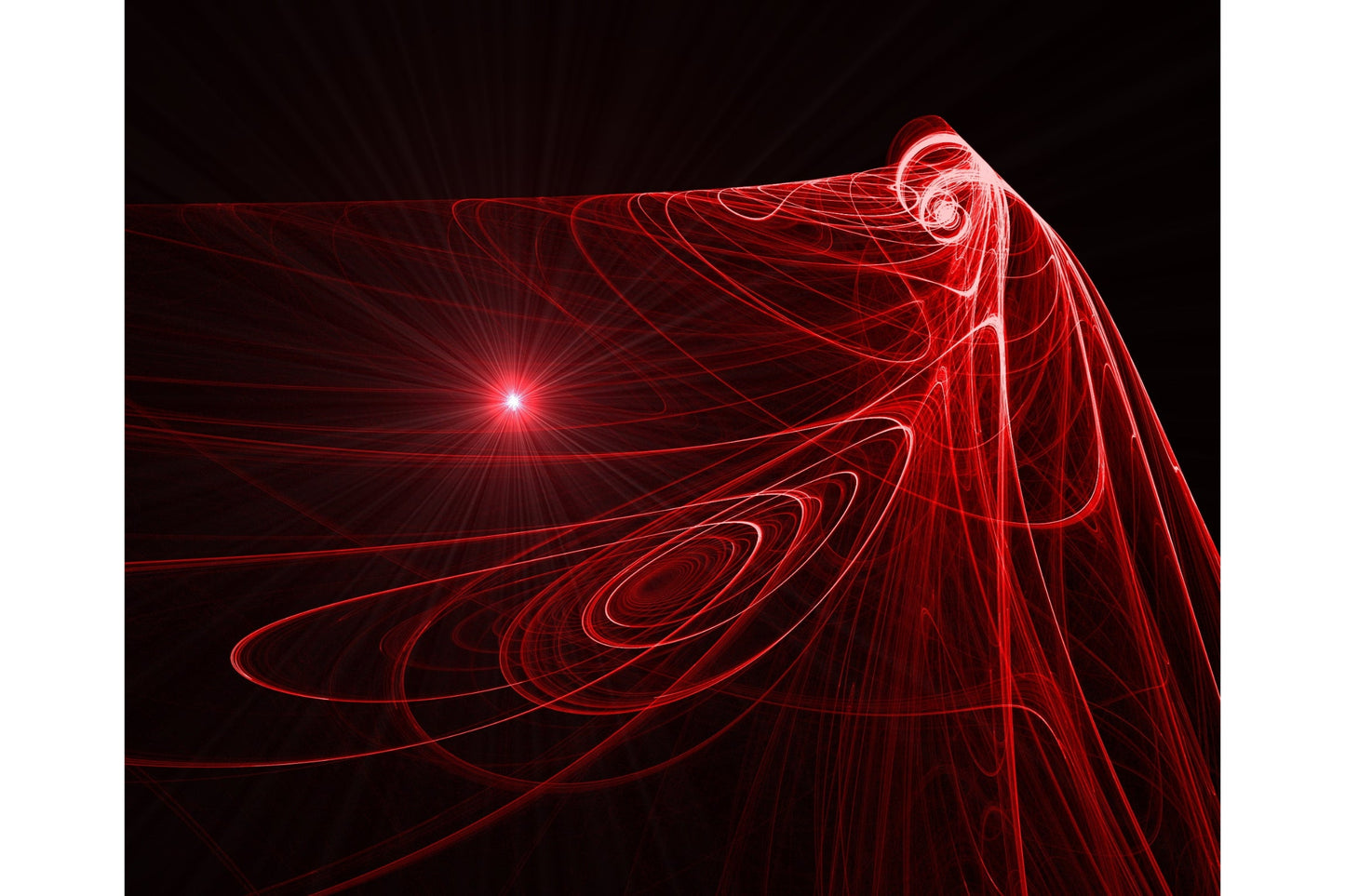 Red Abstract Spiral Lights Canvas Art Wall Picture Or Gloss Print